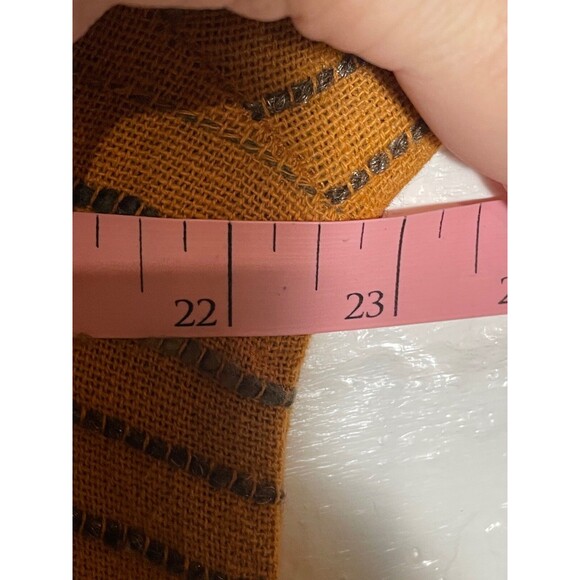 Soft Surroundings Mustard Stripe Zip Cardigan Jacket Asymmetrical Pockets Size L - Picture 10 of 14